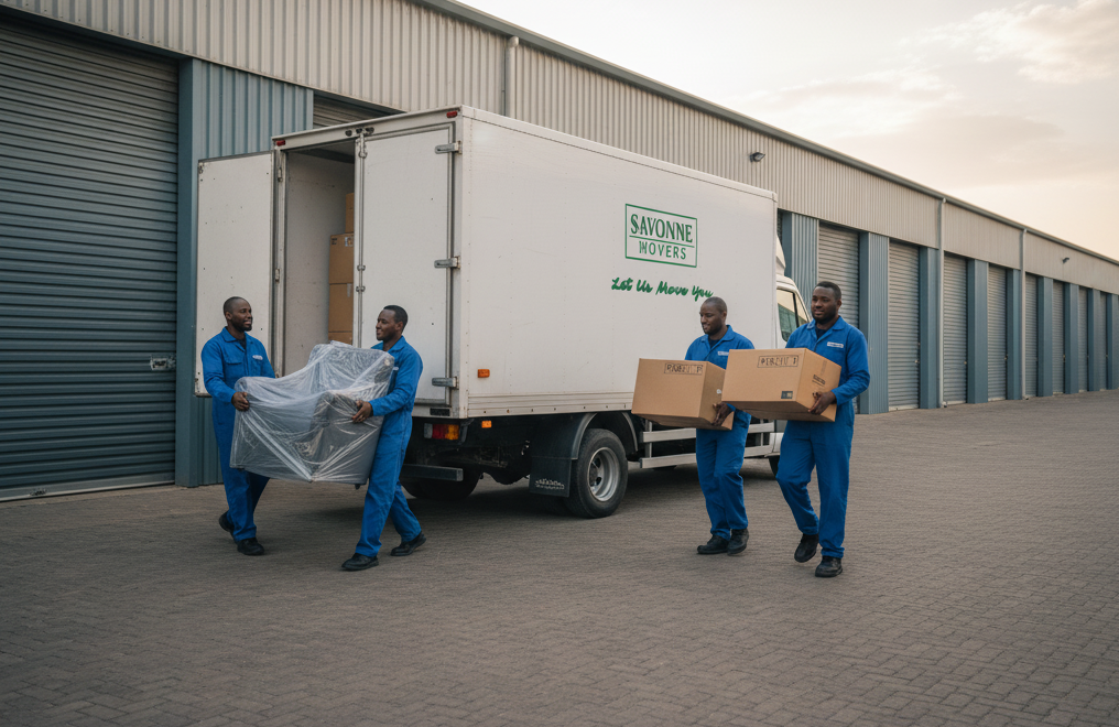 Savonne Movers team carefully loading furniture for a residential move in Randburg